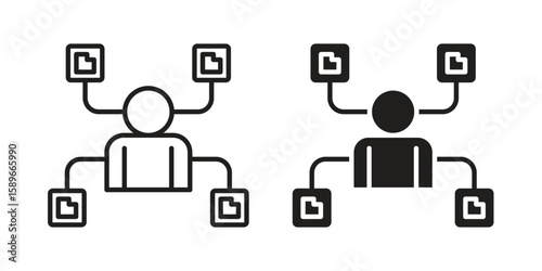 Multitask icon vector illustration logo template in filled, outline