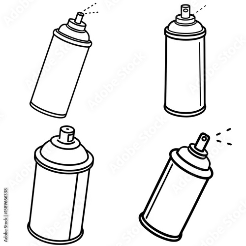 Spray Can Coloring Page – Aerosol Paint Can Line Art Illustration for Kids and Adults
