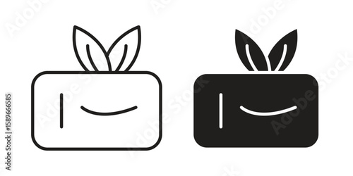 Mint gum icon vector illustration logo template in filled, outline