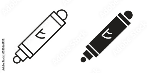 Mezuzah icon vector illustration logo template in filled, outline