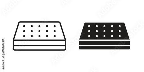 Mattress icon vector illustration logo template in filled, outline