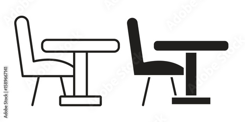 Lounge icon vector illustration logo template in filled, outline