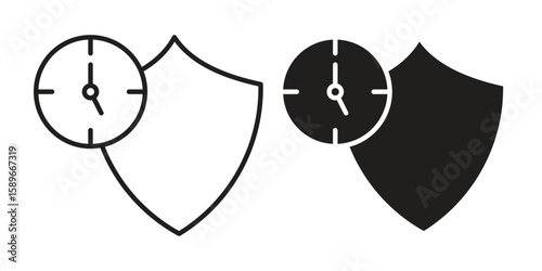 Long term icon vector illustration logo template in filled, outline