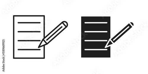 Homework icon vector illustration logo template in filled, outline