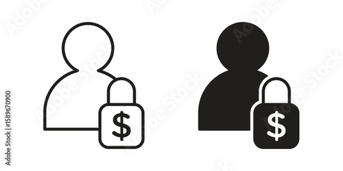 Guarantor icon vector illustration logo template in filled, outline