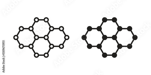 Graphene icon vector illustration logo template in filled, outline
