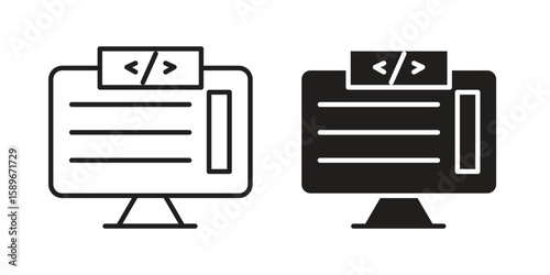 Front end icon vector illustration logo template in filled, outline
