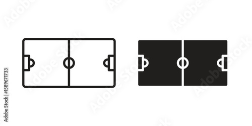 Football field icon vector illustration logo template in filled, outline
