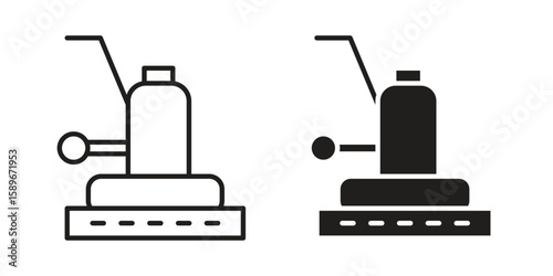 Floor sanding machine icon vector illustration logo template in filled, outline