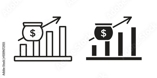 Fiscal policy icon vector illustration logo template in filled, outline