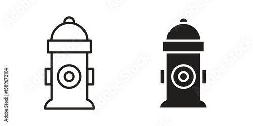 Fire hydrant icon vector illustration logo template in filled, outline