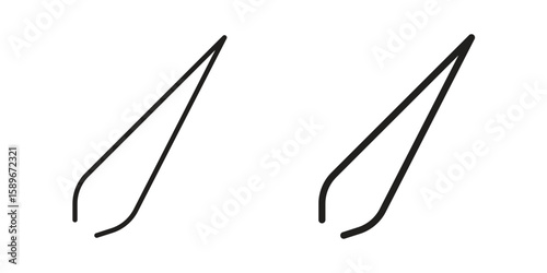 Eyebrow tweezers icon vector illustration logo template in filled, outline