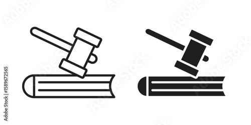 employment law icon vector illustration logo template in filled, outline