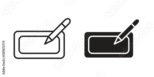 Electronic signature icon vector illustration logo template in filled, outline
