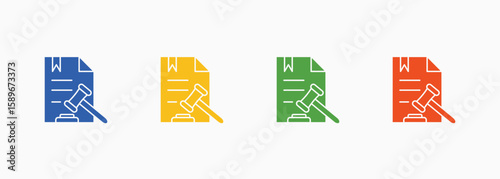 Legal System Icon Set Color Multiple Style Collection