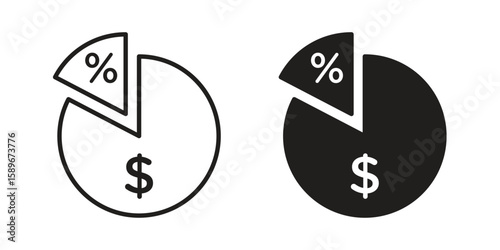 Dividend yield icon vector illustration logo template in filled, outline