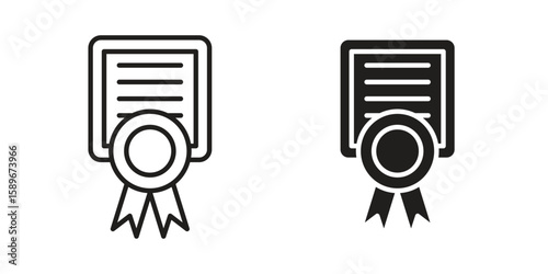 Diploma icon vector illustration logo template in filled, outline