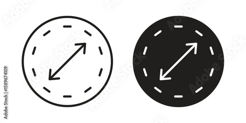 Diameter icon vector illustration logo template in filled, outline