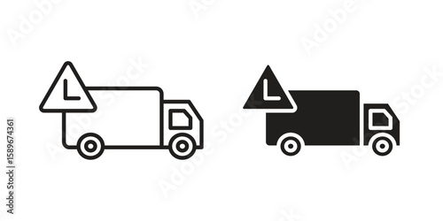 Delivery delay icon vector illustration logo template in filled, outline