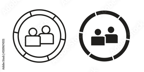 Demographics icon vector illustration logo template in filled, outline