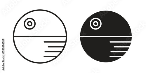 Death star icon vector illustration logo template in filled, outline