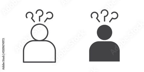 Curious human icon vector illustration logo template in filled, outline