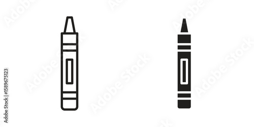 Crayon icon vector illustration logo template in filled, outline