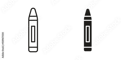 Crayon icon vector illustration logo template in filled, outline