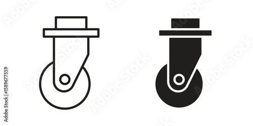 Cart trolley wheel icon vector illustration logo template in filled, outline