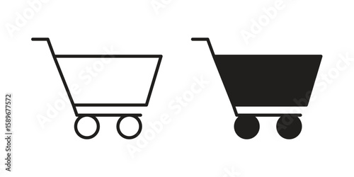 Cart icon vector illustration logo template in filled, outline