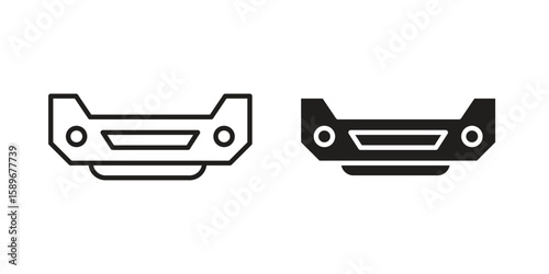 Car bumper icon vector illustration logo template in filled, outline
