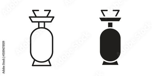 Camping gas icon vector illustration logo template in filled, outline