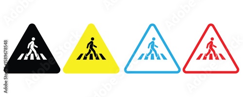 crossing icon set vector on white background.