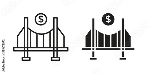 Bridging loan icon vector illustration logo template in filled, outline