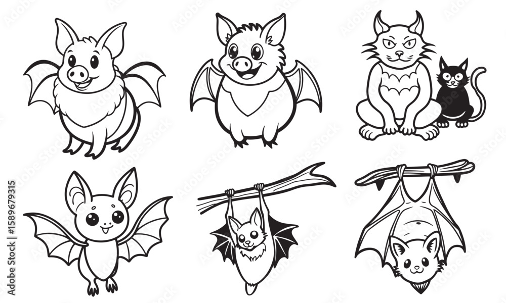 Obraz premium A drawing of a bat line art illustration