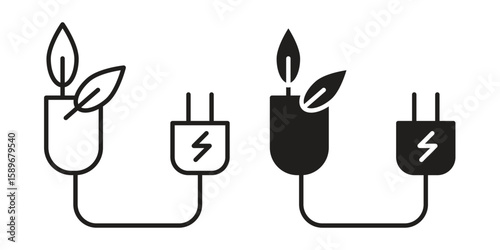 Biomass energy icon vector illustration logo template in filled, outline
