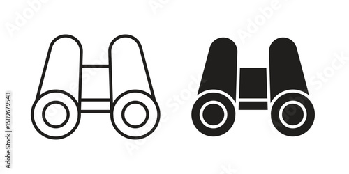 Binoculars icon vector illustration logo template in filled, outline