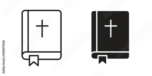 Bible icon vector illustration logo template in filled, outline
