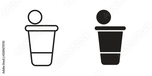 Beer pong icon vector illustration logo template in filled, outline