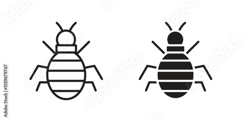 Bedbug icon vector illustration logo template in filled, outline