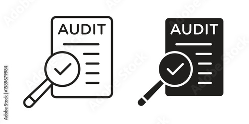 Auditors icon vector illustration logo template in filled, outline