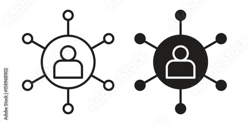 Affiliate marketing icon vector illustration logo template in filled, outline