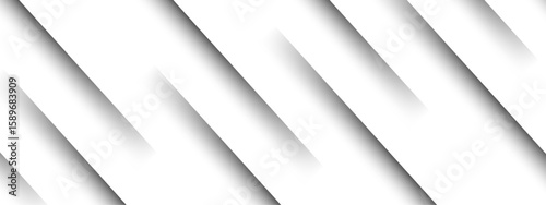 Abstract clean white background with diagonal cut-out lines and soft shadows. Minimalist, geometric  grayscale color palette, modern elegance. Layered paper, folded surfaces with presentation template
