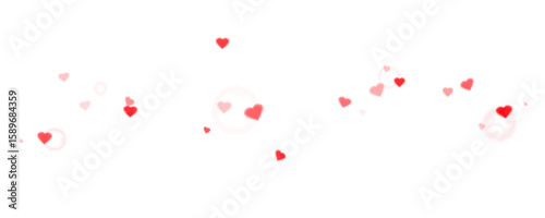 Beautiful background of hearts for mother's day, birthday, valentine's day. Romantic design element about love, blurred hearts on transparent background, vector, png.