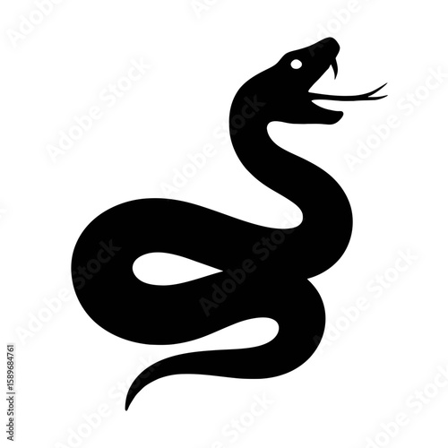 Wallpaper Mural Design a black silhouette of a Cottonmouth white background clean vector shape Torontodigital.ca
