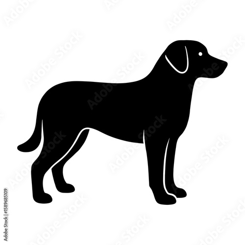 Design a black silhouette of a Entlebucher Mountain Dog white background clean vector shape
