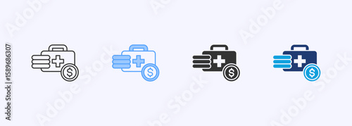 Emergency Fund Icon Set Multiple Style Collection