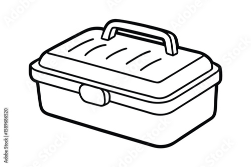Cartoon Illustration Of A Lunchbox With Compartment