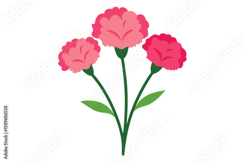 A delicate bouquet of pink roses and carnations blossoms with a feeling of love and romance