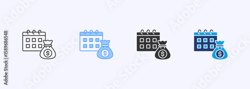 Payday Icon Set Multiple Style Collection